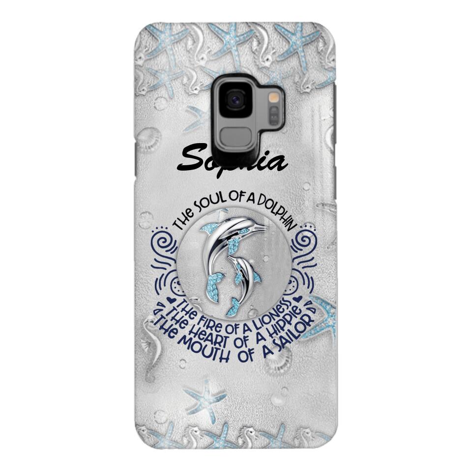 PERSONALIZED DOLPHIN GIRL WITH NAME PHONECASE QTTQ2603