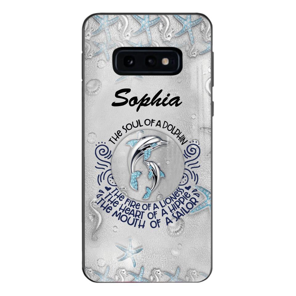PERSONALIZED DOLPHIN GIRL WITH NAME PHONECASE QTTQ2603