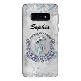 PERSONALIZED DOLPHIN GIRL WITH NAME PHONECASE QTTQ2603