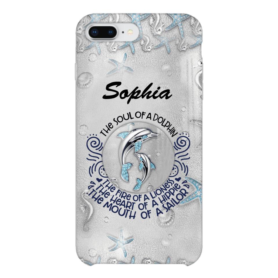 PERSONALIZED DOLPHIN GIRL WITH NAME PHONECASE QTTQ2603
