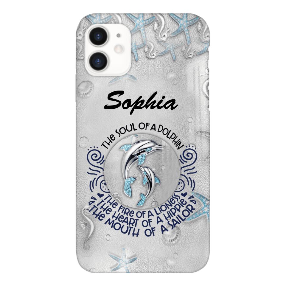 PERSONALIZED DOLPHIN GIRL WITH NAME PHONECASE QTTQ2603
