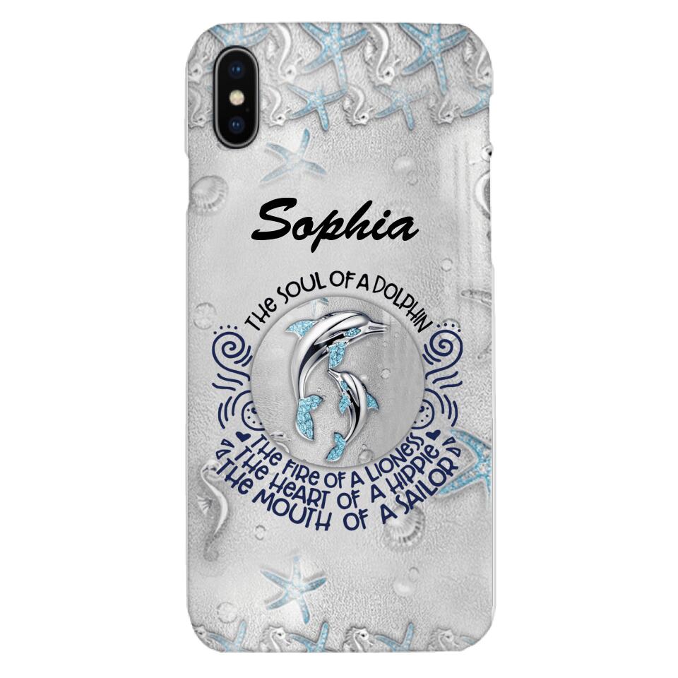 PERSONALIZED DOLPHIN GIRL WITH NAME PHONECASE QTTQ2603