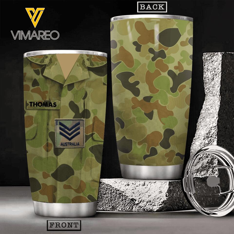 Personalized Australian Soldier Tumbler Printed 22MAR-HC26