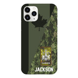 PERSONALIZED CANADIAN ARMY CAMO RANK PHONECASE QTMQ2603