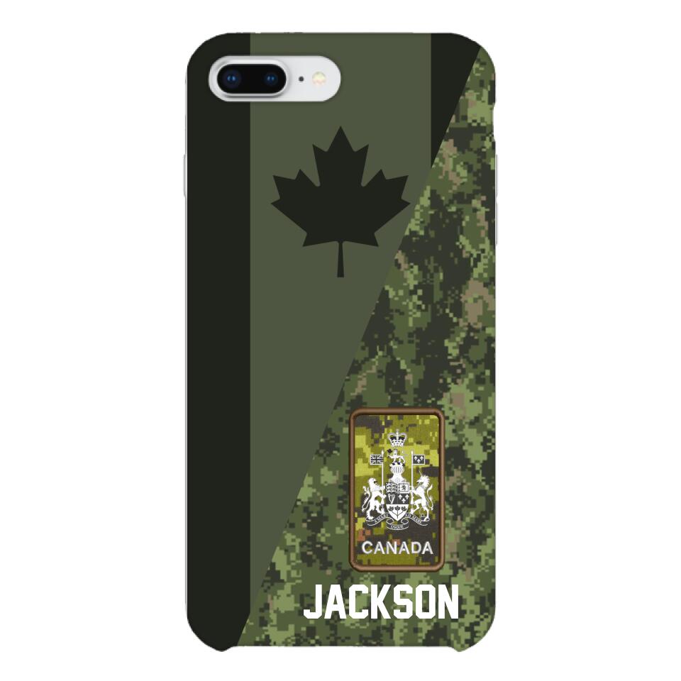 PERSONALIZED CANADIAN ARMY CAMO RANK PHONECASE QTMQ2603