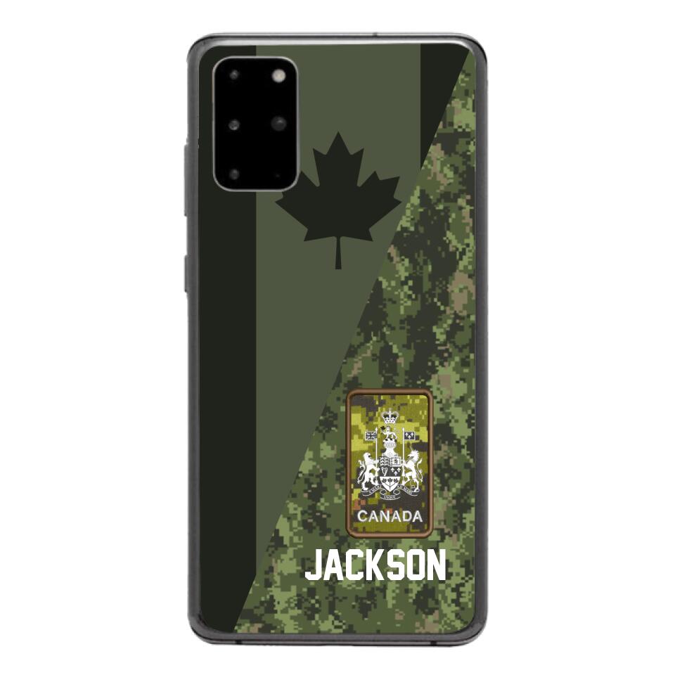 PERSONALIZED CANADIAN ARMY CAMO RANK PHONECASE QTMQ2603