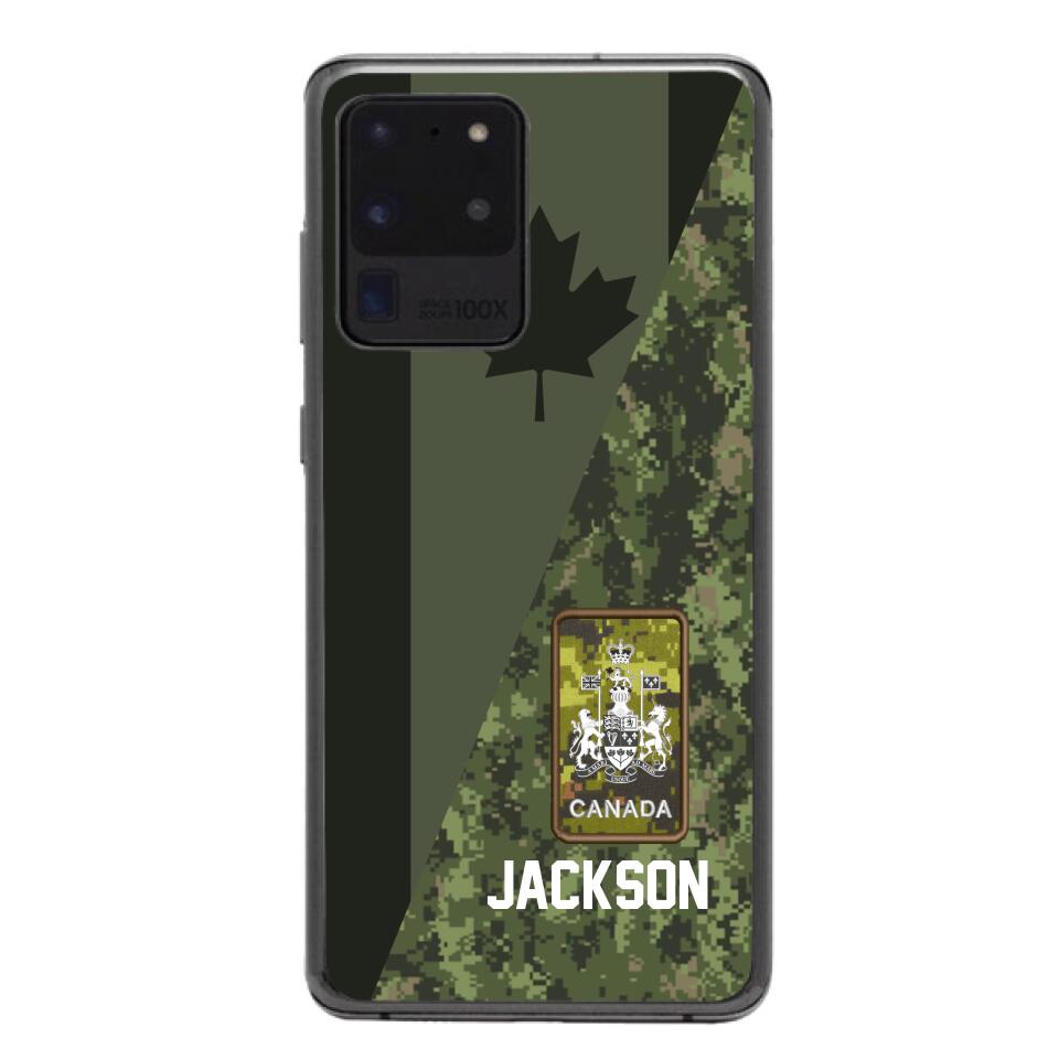 PERSONALIZED CANADIAN ARMY CAMO RANK PHONECASE QTMQ2603