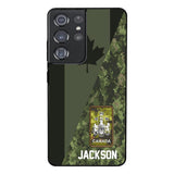 PERSONALIZED CANADIAN ARMY CAMO RANK PHONECASE QTMQ2603
