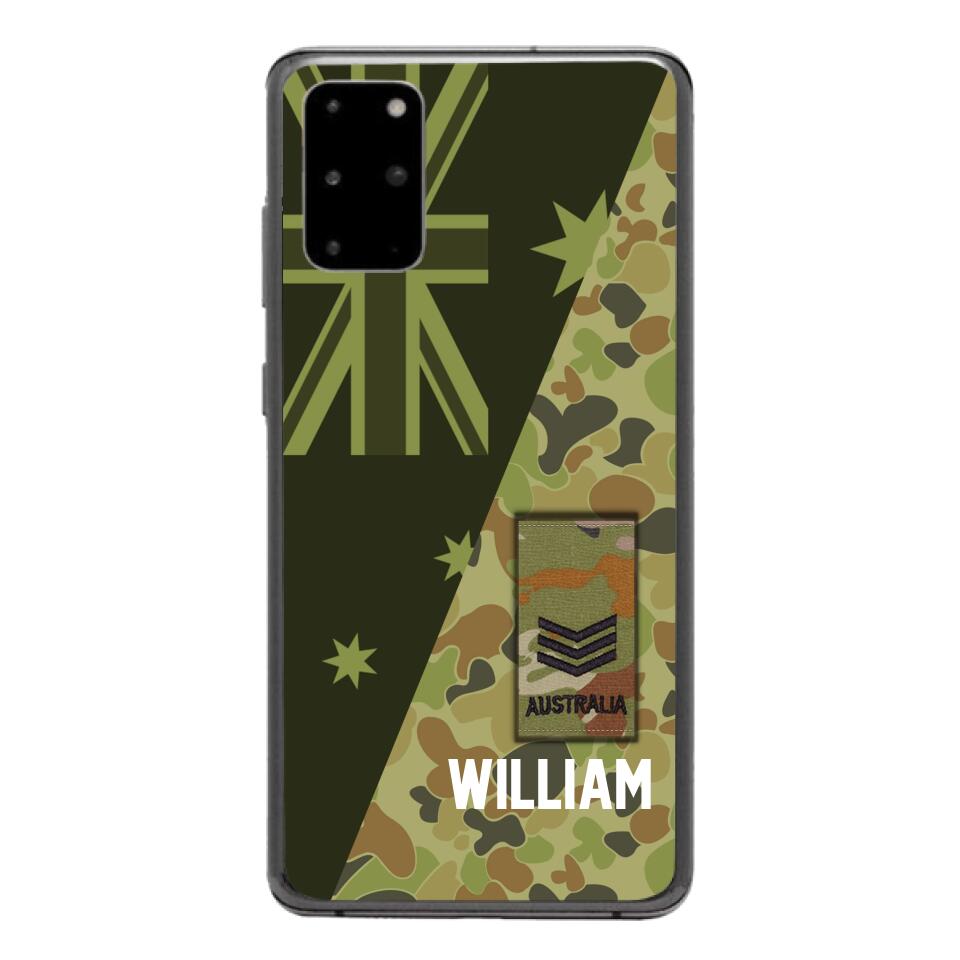 PERSONALIZED AUSTRALIAN ARMY CAMO RANK PHONECASE QTMQ2603