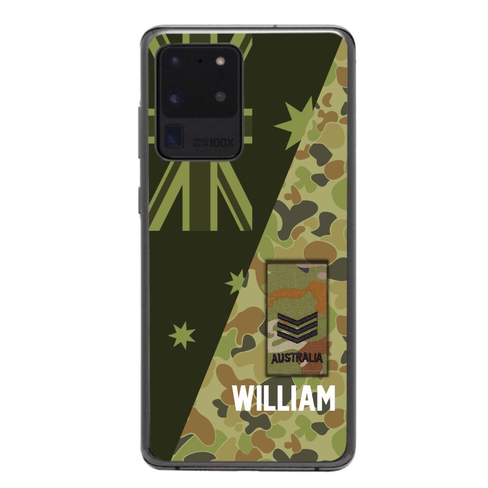 PERSONALIZED AUSTRALIAN ARMY CAMO RANK PHONECASE QTMQ2603