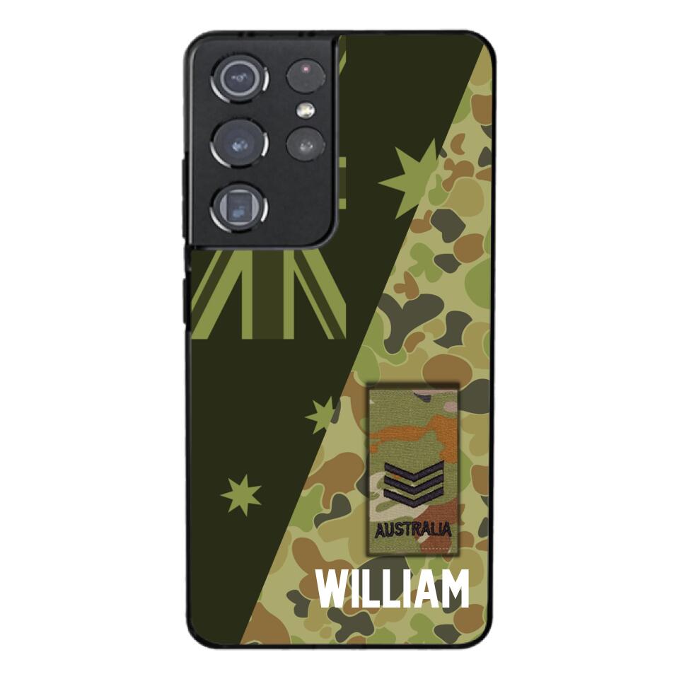 PERSONALIZED AUSTRALIAN ARMY CAMO RANK PHONECASE QTMQ2603
