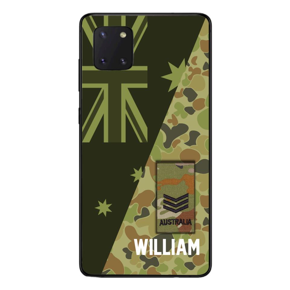 PERSONALIZED AUSTRALIAN ARMY CAMO RANK PHONECASE QTMQ2603