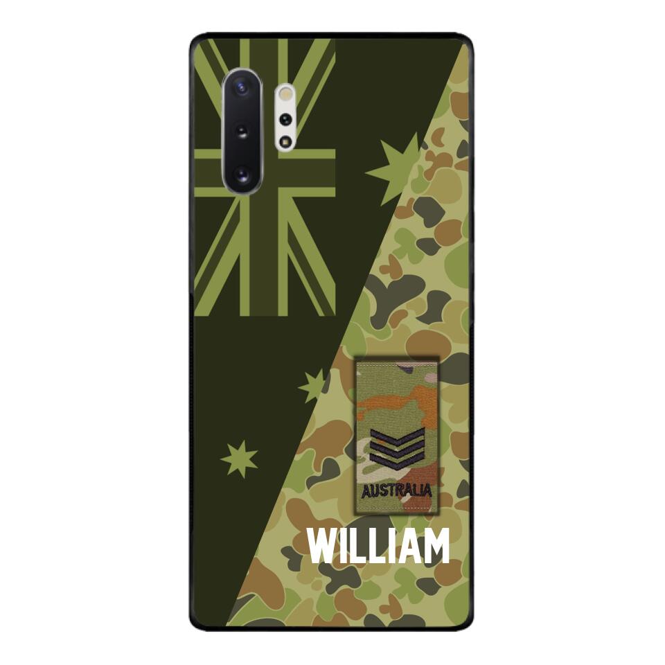 PERSONALIZED AUSTRALIAN ARMY CAMO RANK PHONECASE QTMQ2603