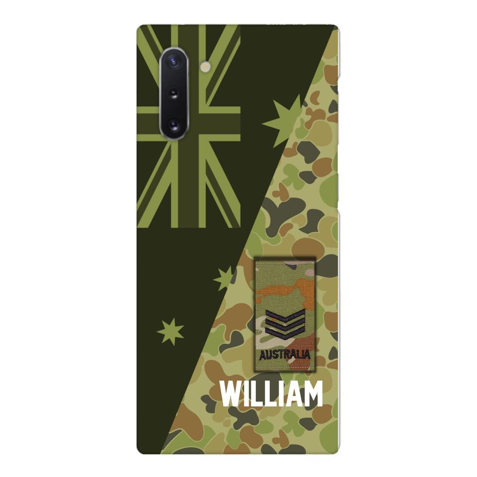 PERSONALIZED AUSTRALIAN ARMY CAMO RANK PHONECASE QTMQ2603
