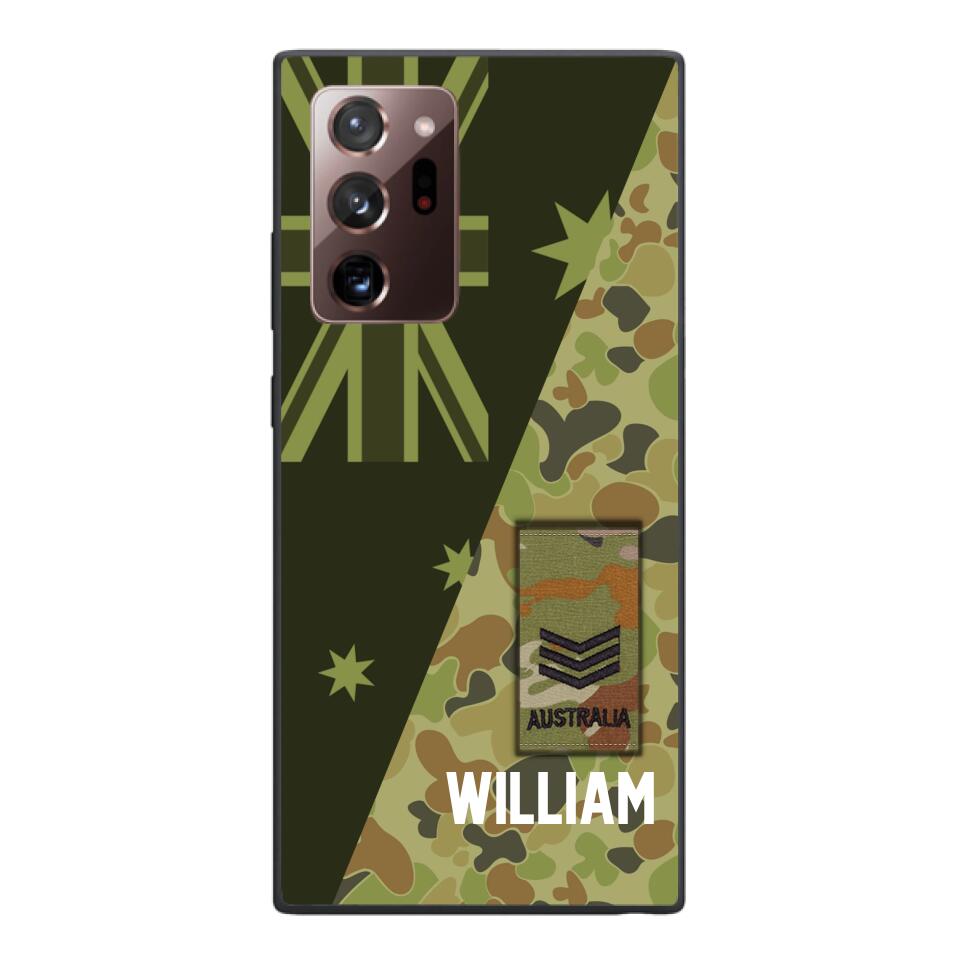 PERSONALIZED AUSTRALIAN ARMY CAMO RANK PHONECASE QTMQ2603