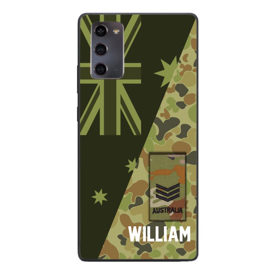PERSONALIZED AUSTRALIAN ARMY CAMO RANK PHONECASE QTMQ2603