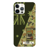 PERSONALIZED AUSTRALIAN ARMY CAMO RANK PHONECASE QTMQ2603