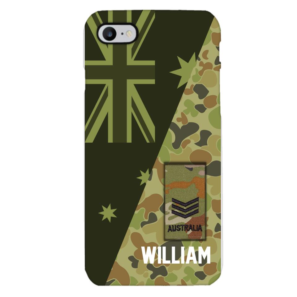 PERSONALIZED AUSTRALIAN ARMY CAMO RANK PHONECASE QTMQ2603