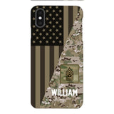 PERSONALIZED US ARMY CAMO RANK PHONECASE QTMQ2603
