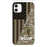 PERSONALIZED US ARMY CAMO RANK PHONECASE QTMQ2603