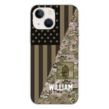 PERSONALIZED US ARMY CAMO RANK PHONECASE QTMQ2603