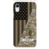 PERSONALIZED US ARMY CAMO RANK PHONECASE QTMQ2603