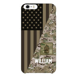 PERSONALIZED US ARMY CAMO RANK PHONECASE QTMQ2603