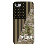 PERSONALIZED US ARMY CAMO RANK PHONECASE QTMQ2603