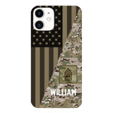 PERSONALIZED US ARMY CAMO RANK PHONECASE QTMQ2603