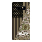 PERSONALIZED US ARMY CAMO RANK PHONECASE QTMQ2603