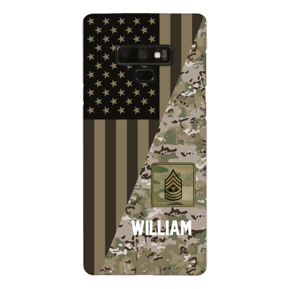 PERSONALIZED US ARMY CAMO RANK PHONECASE QTMQ2603