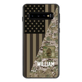 PERSONALIZED US ARMY CAMO RANK PHONECASE QTMQ2603