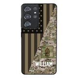 PERSONALIZED US ARMY CAMO RANK PHONECASE QTMQ2603