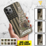 PERSONALIZED US ARMY CAMO RANK PHONECASE QTMQ2603