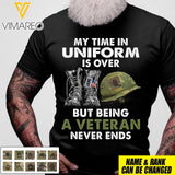 Personalized U.S Veterans Tshirt Printed 22MAR-MQ26