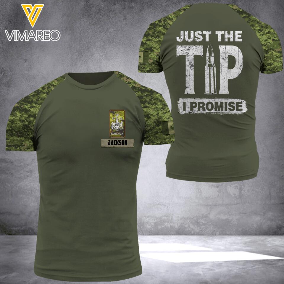 Personalized Canadian Soldier Camo Tshirt Printed 22MAR-HQ26