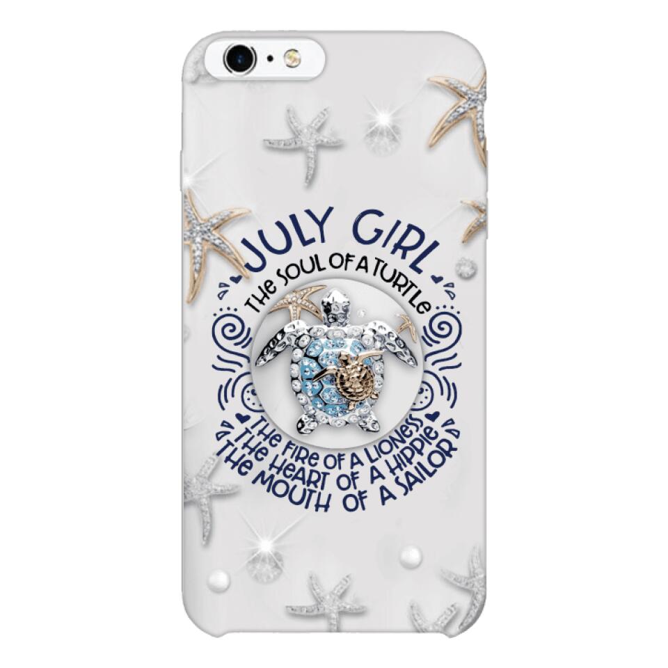 PERSONALIZED JULY TURTLE GIRL PHONECASE QTTQ2803