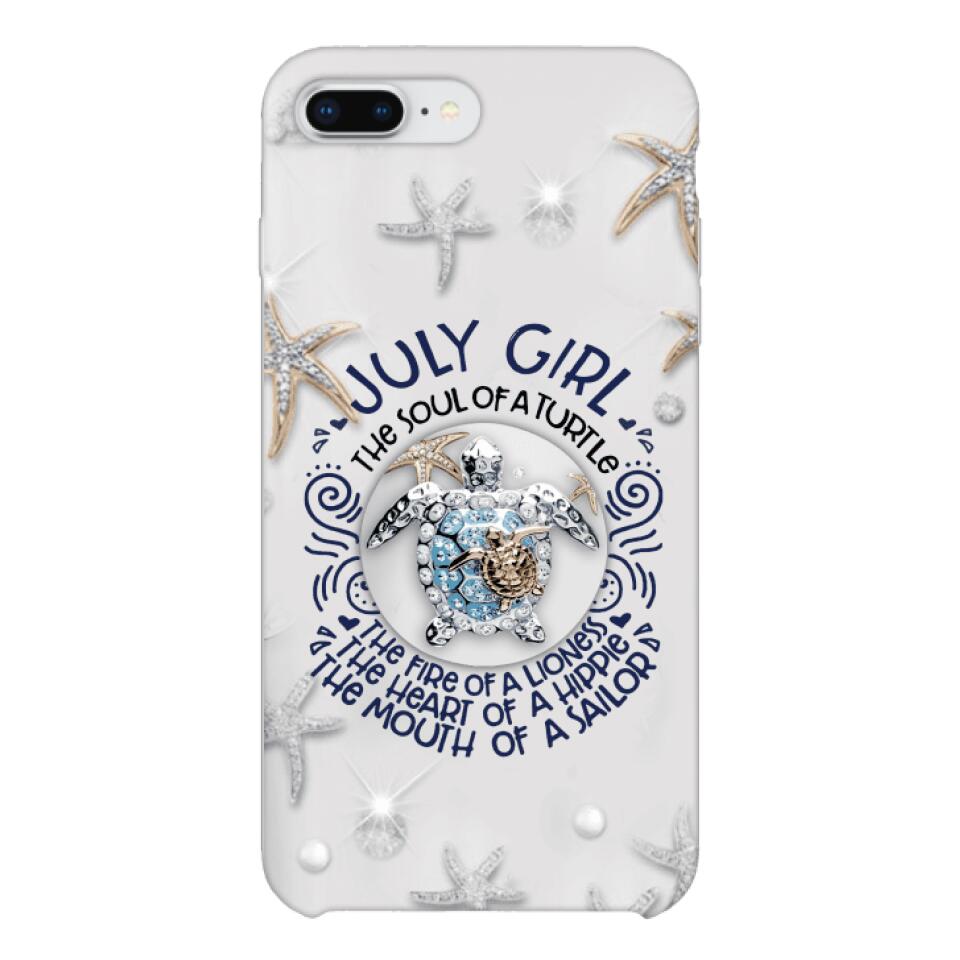 PERSONALIZED JULY TURTLE GIRL PHONECASE QTTQ2803