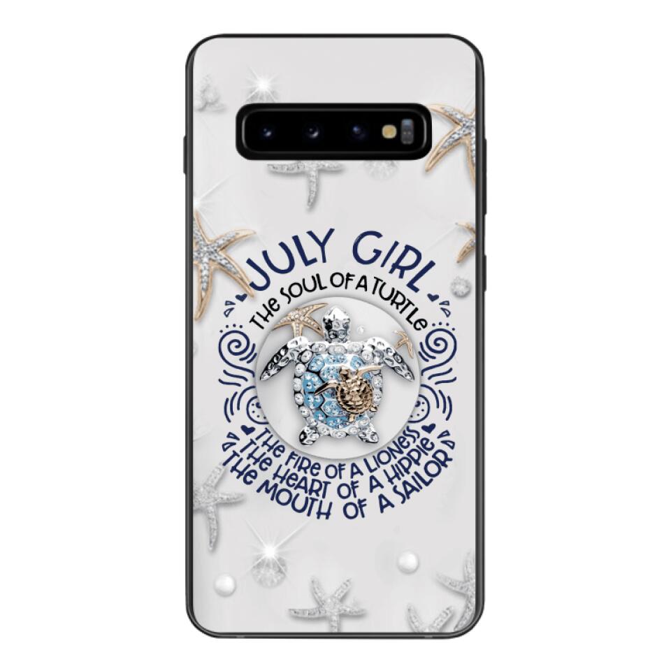 PERSONALIZED JULY TURTLE GIRL PHONECASE QTTQ2803