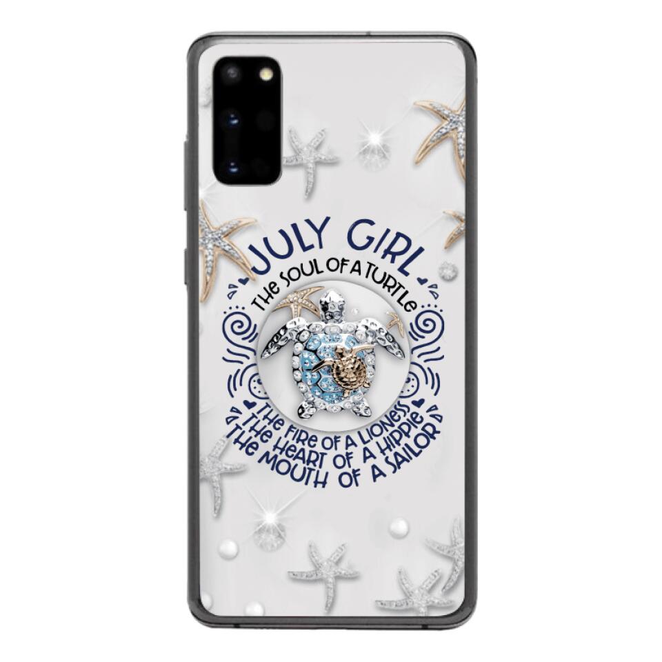 PERSONALIZED JULY TURTLE GIRL PHONECASE QTTQ2803