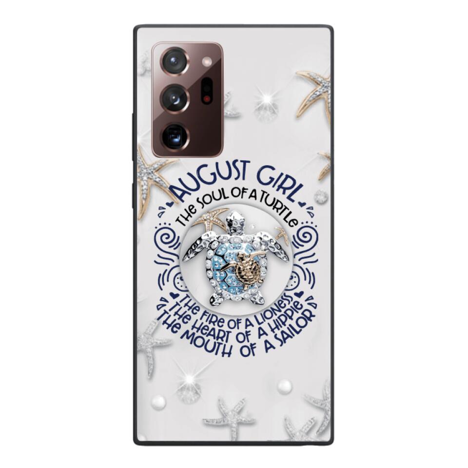 PERSONALIZED AUGUST TURTLE GIRL PHONECASE QTTQ2803