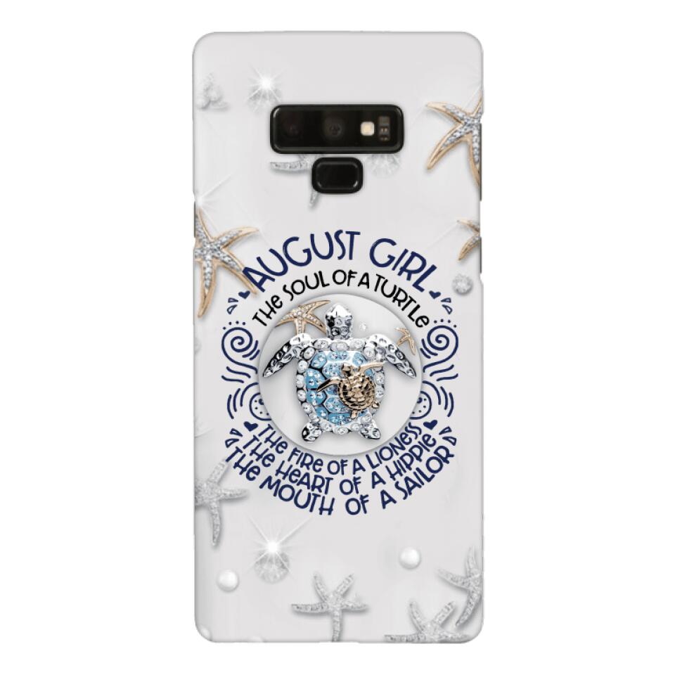 PERSONALIZED AUGUST TURTLE GIRL PHONECASE QTTQ2803