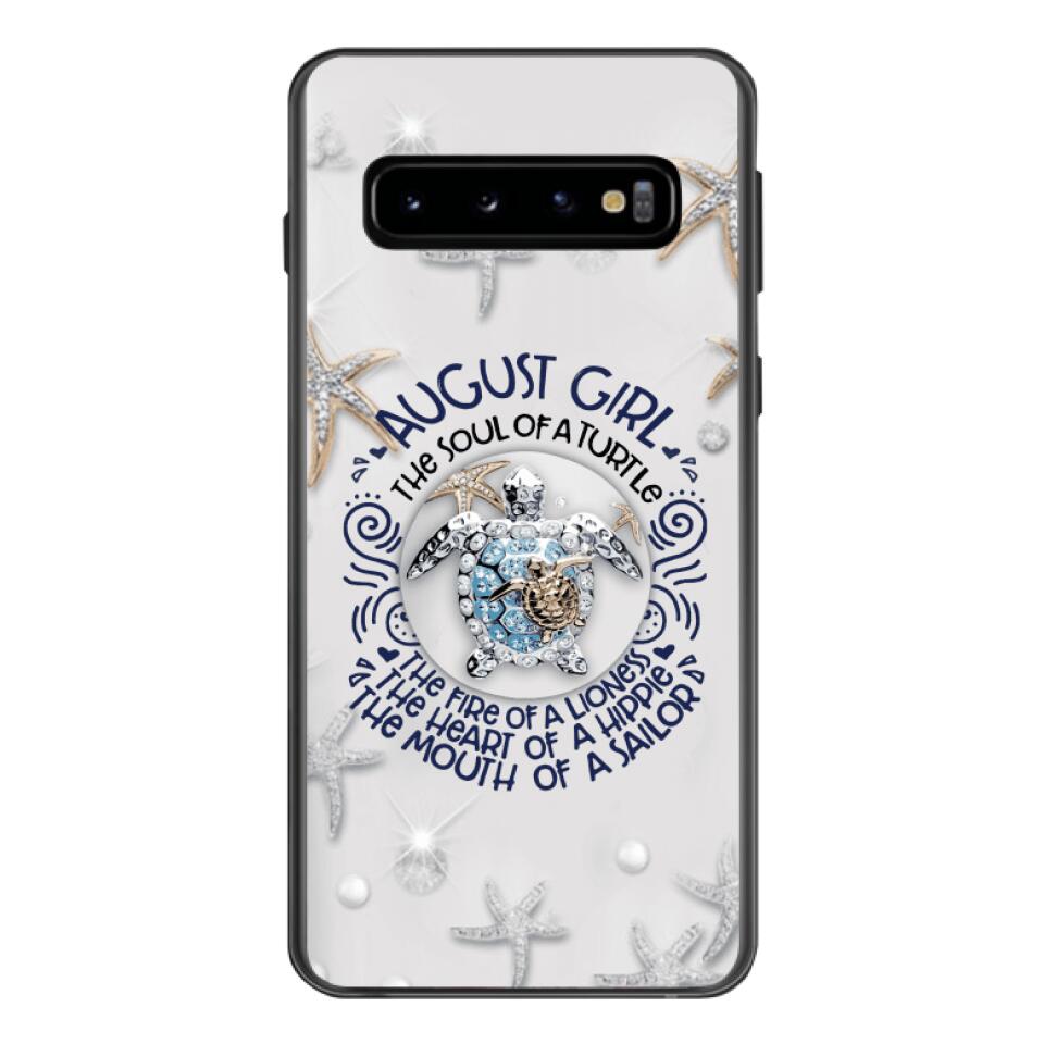 PERSONALIZED AUGUST TURTLE GIRL PHONECASE QTTQ2803
