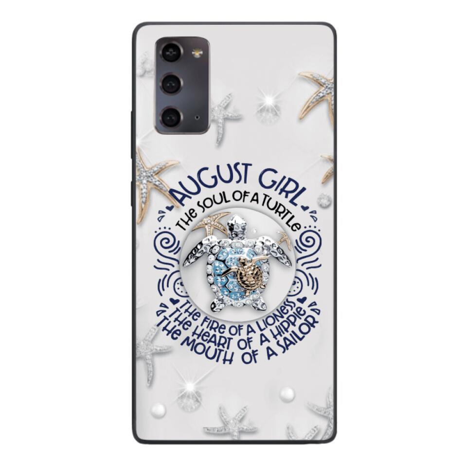 PERSONALIZED AUGUST TURTLE GIRL PHONECASE QTTQ2803