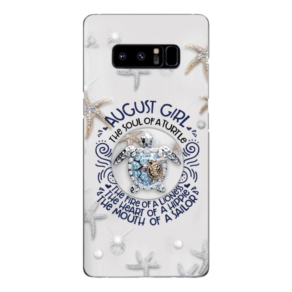 PERSONALIZED AUGUST TURTLE GIRL PHONECASE QTTQ2803