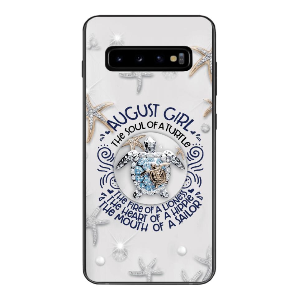 PERSONALIZED AUGUST TURTLE GIRL PHONECASE QTTQ2803