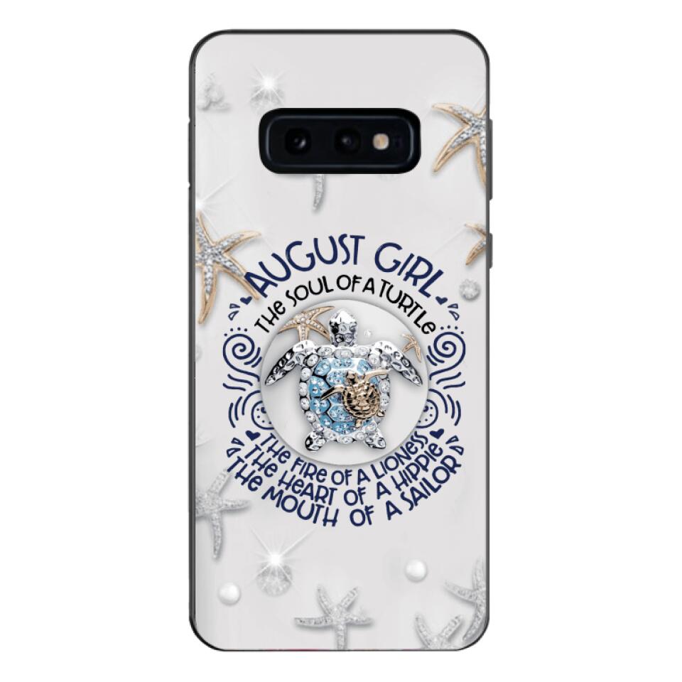 PERSONALIZED AUGUST TURTLE GIRL PHONECASE QTTQ2803