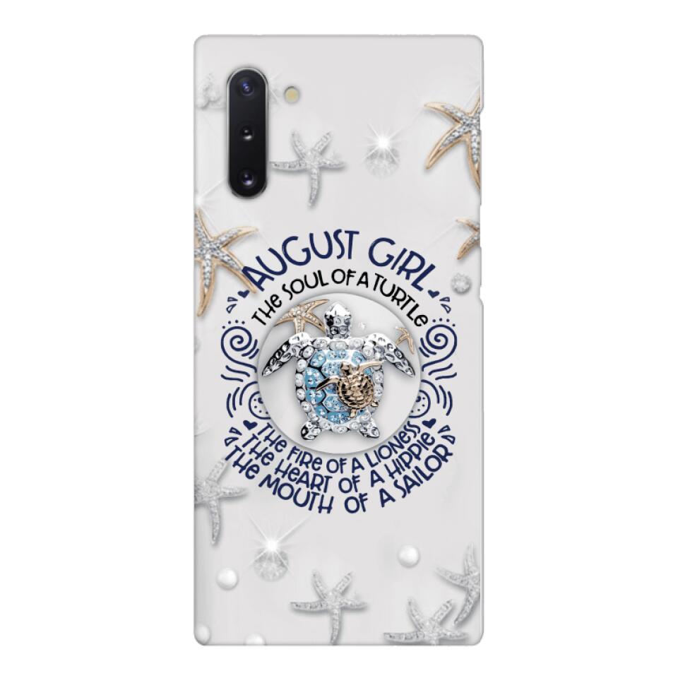 PERSONALIZED AUGUST TURTLE GIRL PHONECASE QTTQ2803