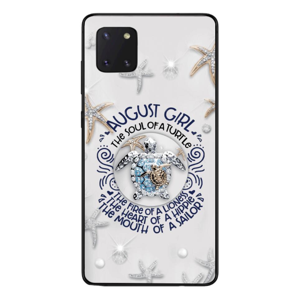 PERSONALIZED AUGUST TURTLE GIRL PHONECASE QTTQ2803