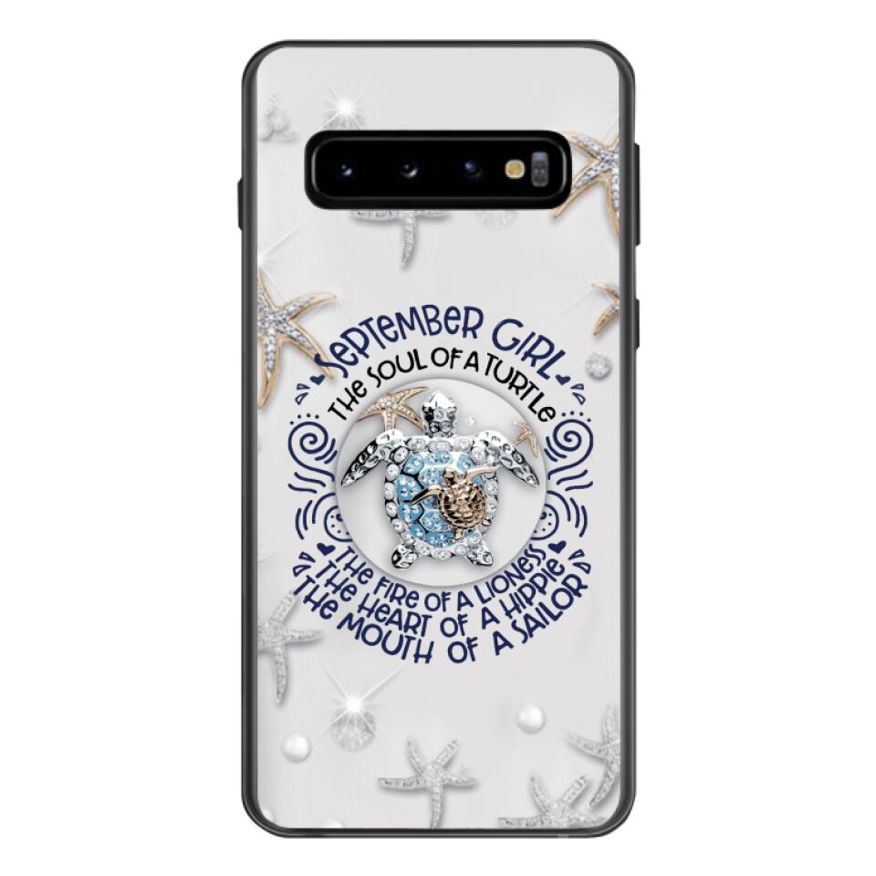 PERSONALIZED SEPTEMBER TURTLE GIRL PHONECASE QTTQ2803